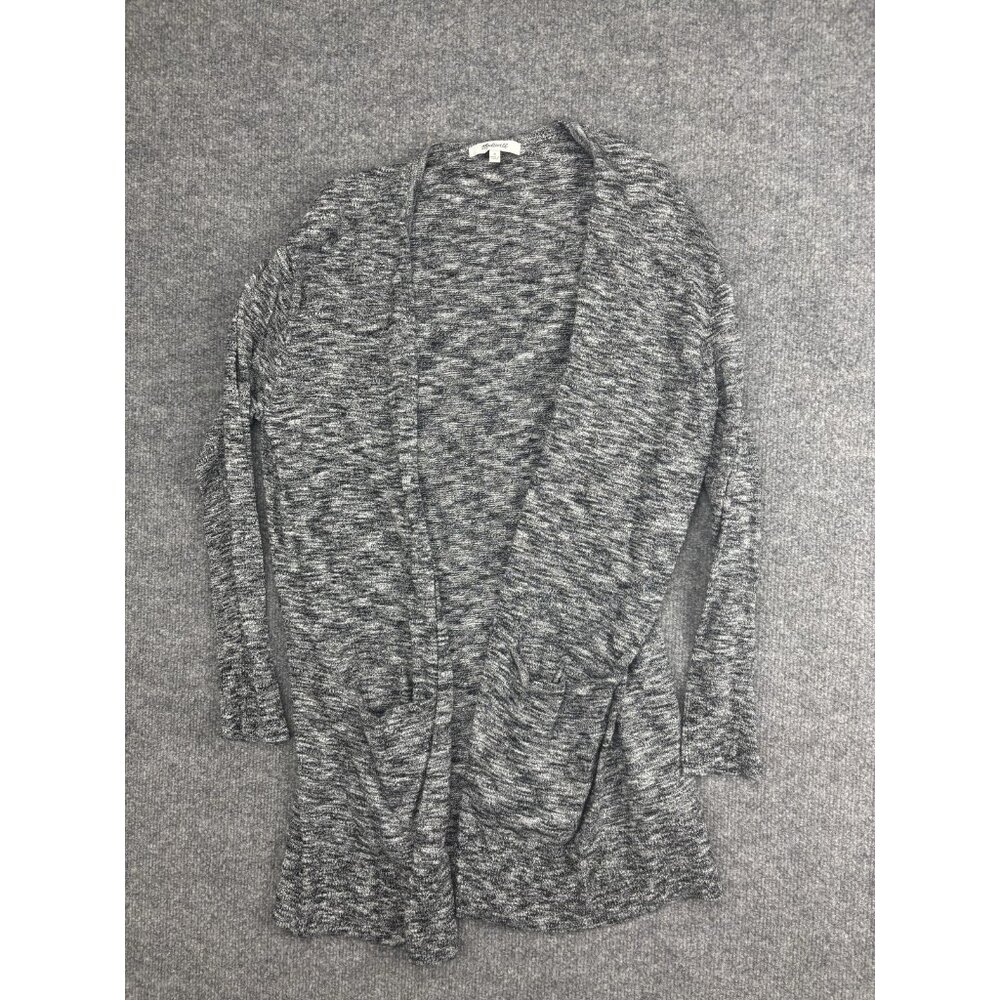 Madewell Cardigan Sweater Womens Small Gray Open Front Knit Pockets Lightweight